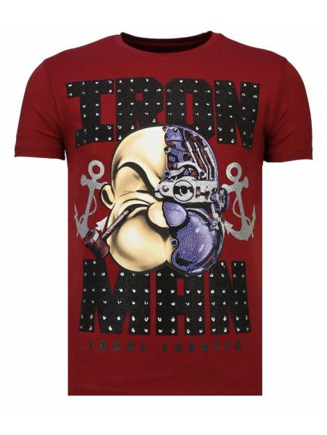 Local Fanatic Iron man popeye rhinestone t-shirt