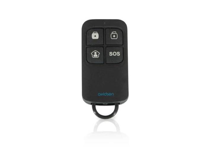 Avidsen Télécommande Alarme Skyda/HomeSecure 4 Boutons\, 100 m Compatible Skyda/HomeSecure\, 4 boutons\, portée 100 m en champ libre\, mode SOS et accueil\, pile CR2025 fournie