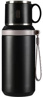 Uplifted Trends Stainless Steel Travel Mug Leak Proof Coffee & Tea Thermos For Office & Outdoor Use black