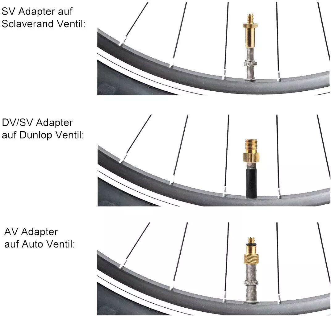 INF Fahrradventiladapter für Luftpumpe / 15-teiliges Set