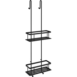 Smedbo SIDELINE - Duschkorb Doppelt, Schwarz, Höhe gesamt 765 mm DB3041
