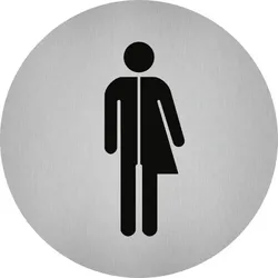 Piktogramm WC Unisex (Divers), Edelstahl, selbstklebend, Ø 50 mm