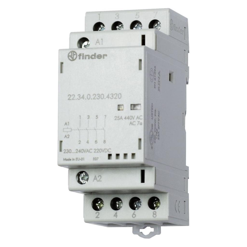 Finder Modular contactor 4NO 25A 24V ac/dc (22.34.0.024.4320)
