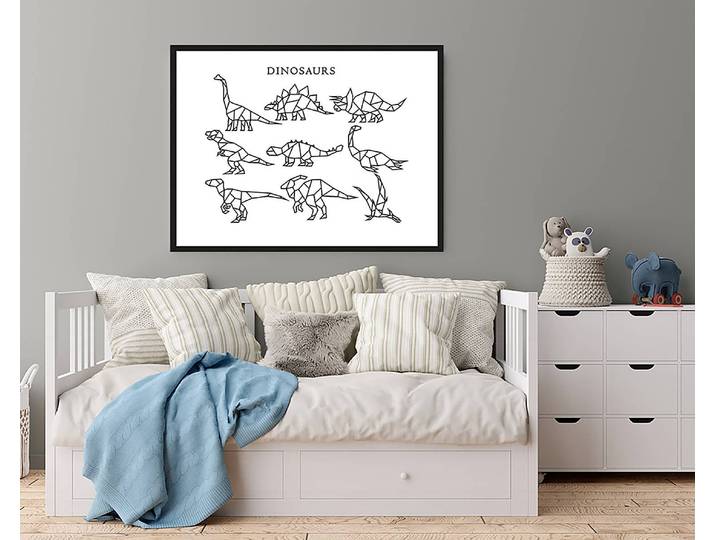 Tableau déco Dinos 63 x 83cm Multicolore