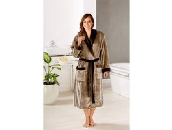 GÖZZE Peignoir de bain, S-XXL, unisexe (taupe)