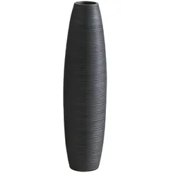HOME STORY Vase   , schwarz , Polyresin (Kunstharz) , Maße (cm): H: 65  Ø: 17