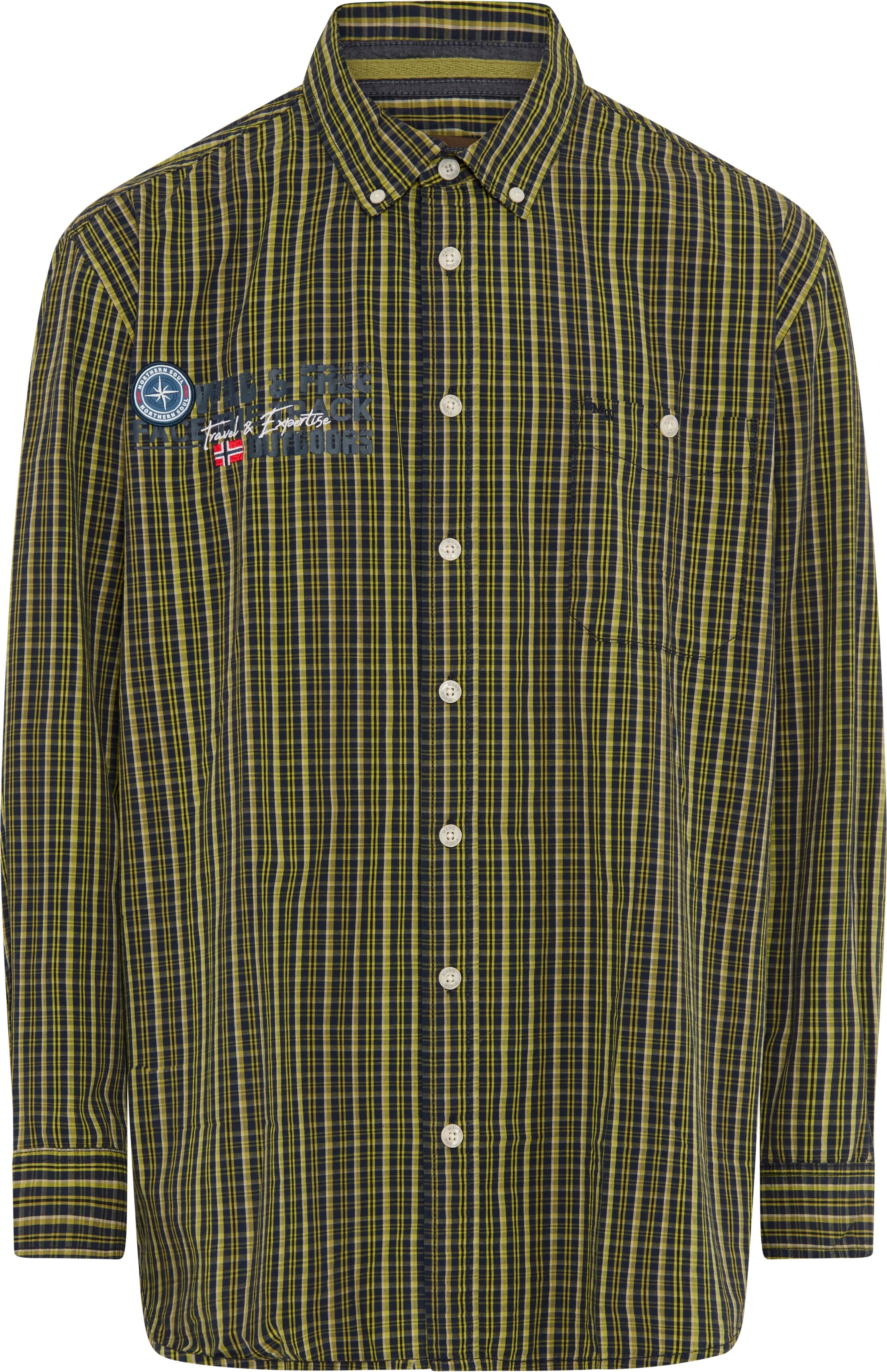 Karohemd MAN'S WORLD PLUS "im lässigen Freizeit-Look mit modernem Charakter", Herren, Gr. XXL, N-Gr, marine, Popeline, Obermaterial: 100% Baumwolle, kariert, regular fit normal, 2-Knopf-Manschette, Hemden Karohemd, Komfortabel geschnitten und vielseitig k