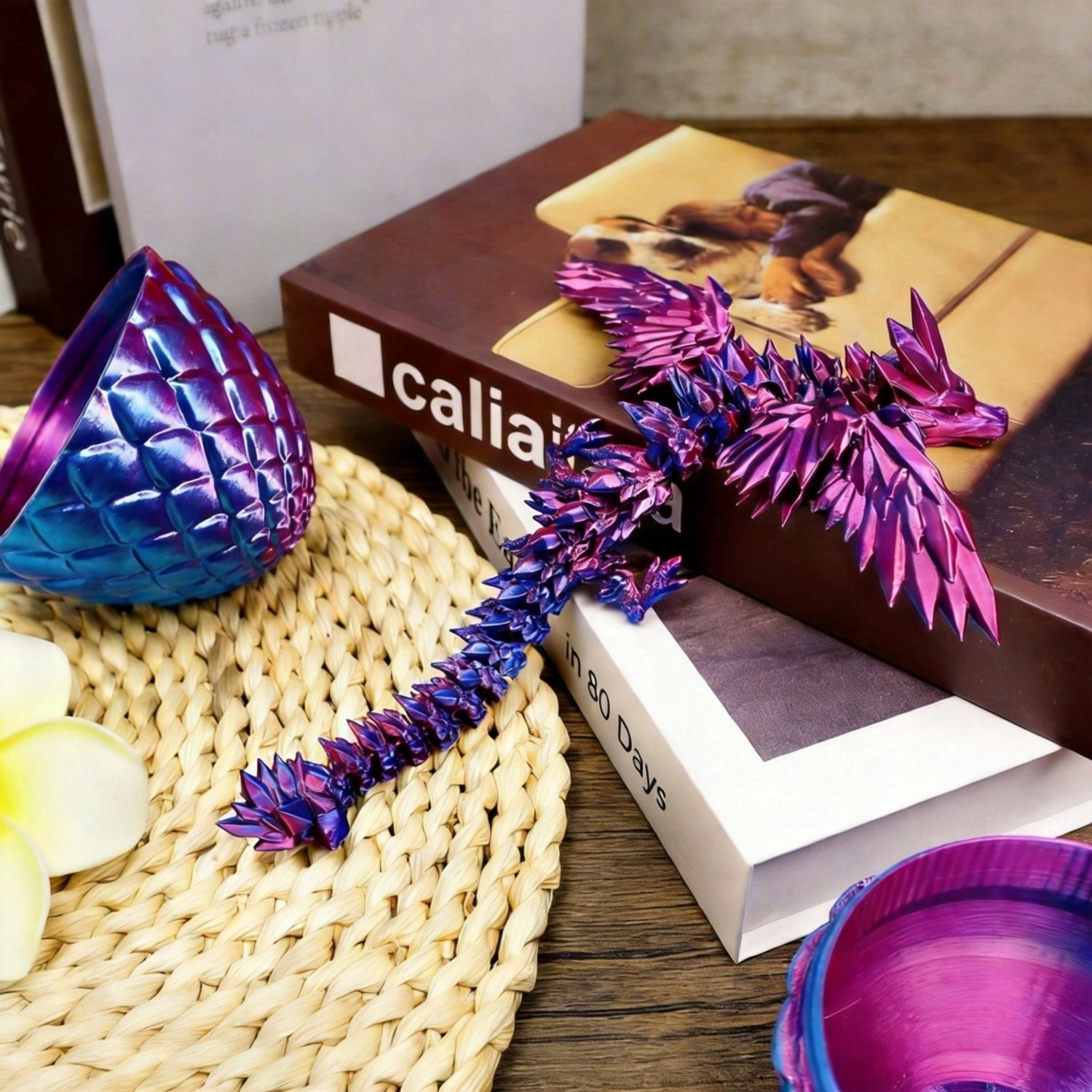 3D Geprint Draken Ei met Beweegbare Draak - Decoratie en Speelgoed voor Volwassenen