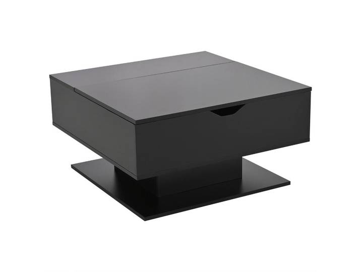 ComfortXL Couchtisch De-188 mit Hydraulischem Aufzug Schwarz, 80x40x75 cm, Wohnzimmer, Wohnzimmertische, Couchtische