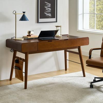 "HULALA HOME Viv 60"" Mid-century modern Desk with Adjustable Sit-to-stand Desktop"