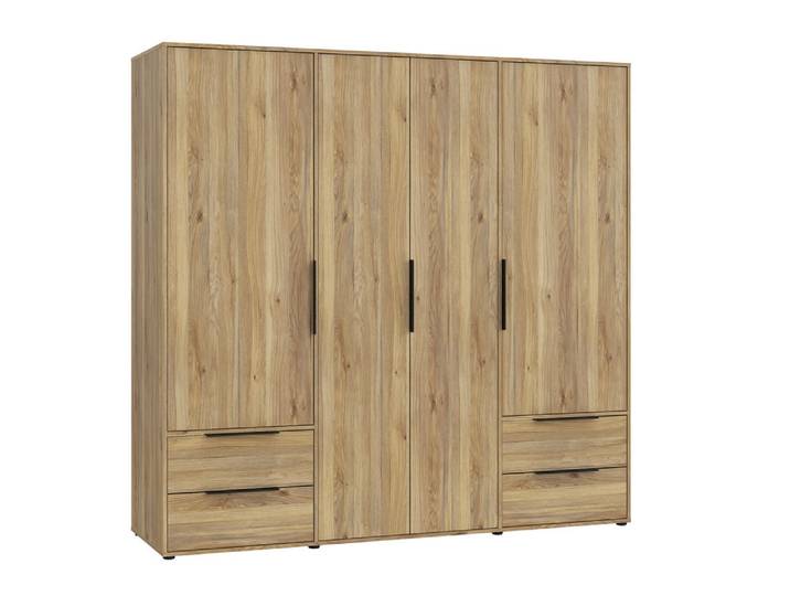 Armoire 4 portes 4 tiroirs Orkney Chene - Basika