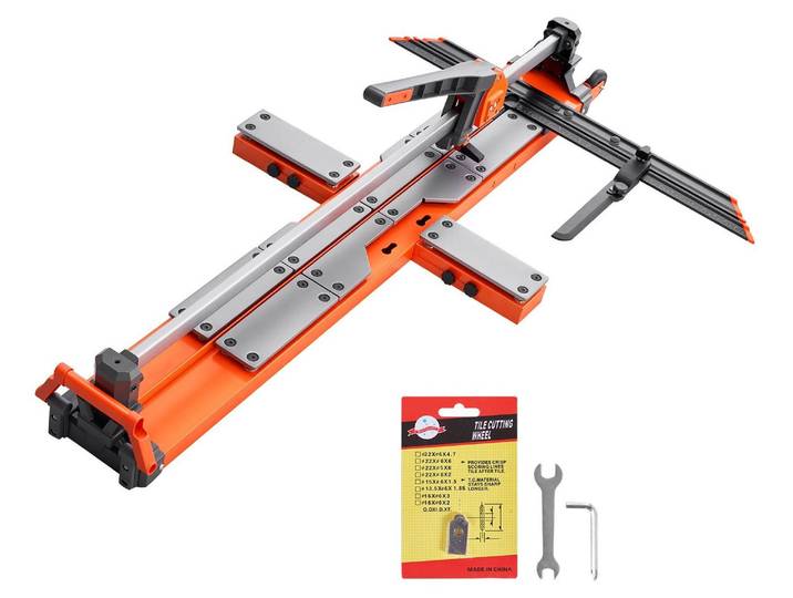 Coupe-carreaux VEVOR 1200 mm\, machine à couper les carreaux avec base à ressort et butée angulaire réglable\, disque de coupe en carbure de tungstène\, guide d'alignement de précision\, pour carreaux de céramique