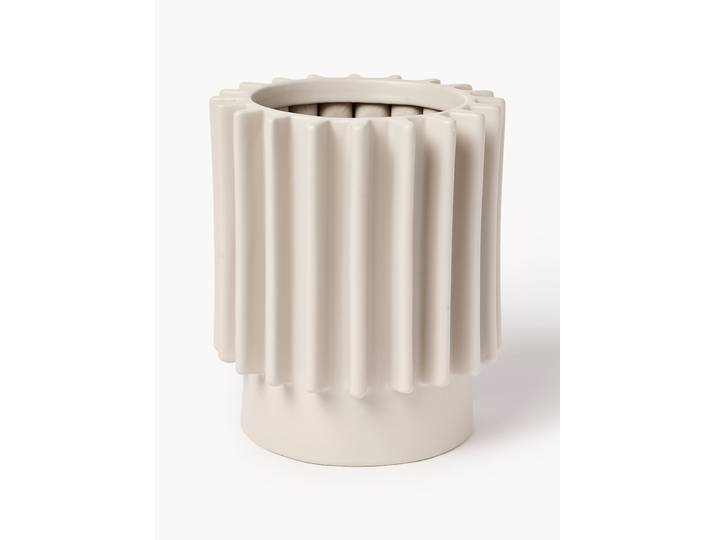 Cache-pot avec surface nervurée Valeska, haut. 29 cm