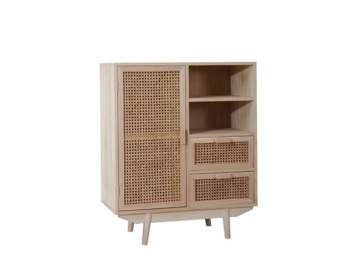 Livetastic Sideboard, Natur, Holz, Paulownia,Paulownia, Rattan, furniert, 2 Schublade(n) Schubladen, 70x85x36 cm, stehend, Holzmöbel, Kleinmöbel Holz, Holzkommoden, Sideboards Holz