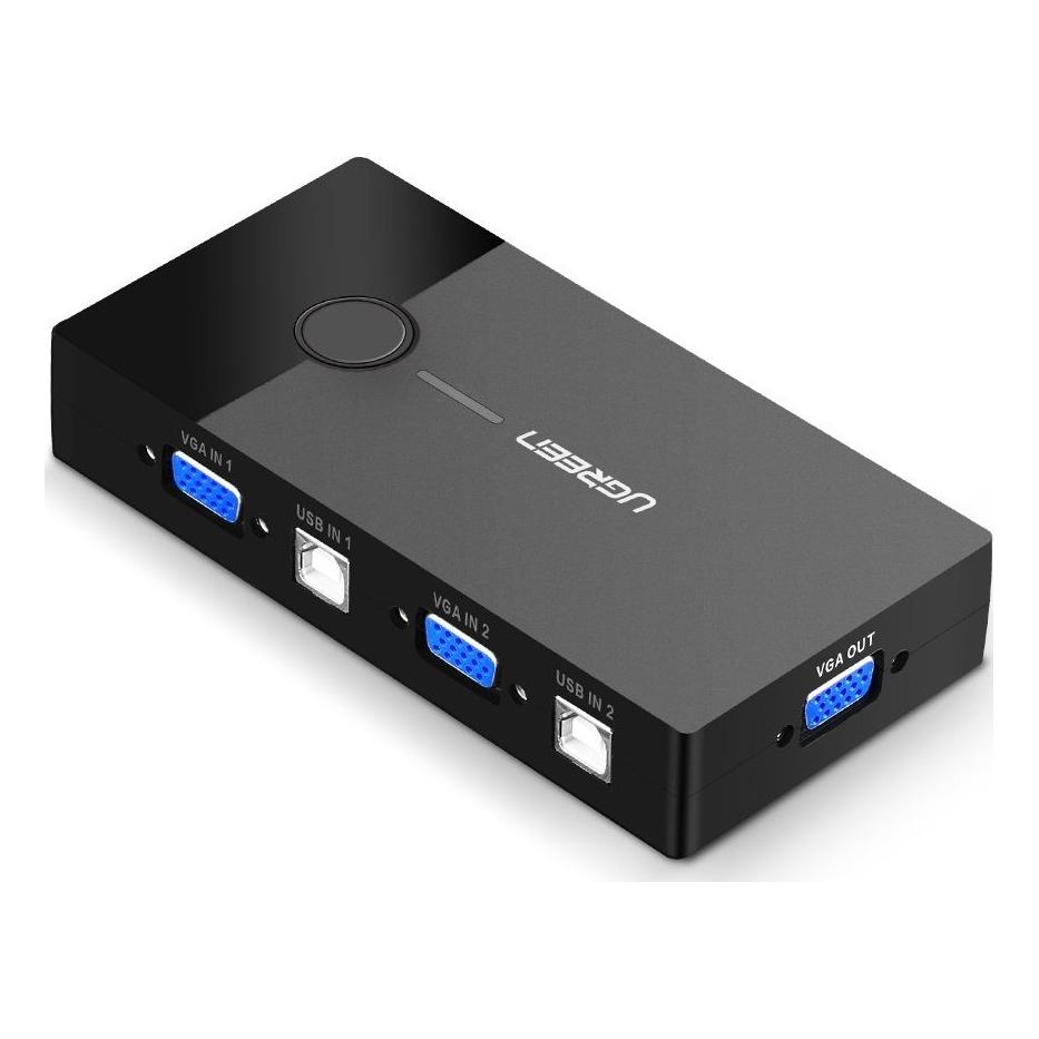 Ugreen 30357 KVM Switch Box 2-port VGA Video Adapter 2 in 1 (black) (30357)