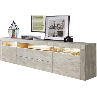 Lowboard BORCHARDT MÖBEL "Santa Fé, TV-Schrank 166 cm breit", grau (beton, optik), B:166cm H:49cm T:35cm, Holzwerkstoff, Sideboards, Lowboard, Breite 166 cm