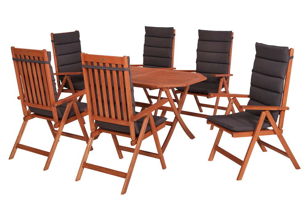MERXXHANDELS Vitoria Set 13tlg Eucalyptus Klapptisch 135 x 85 cm 16980274