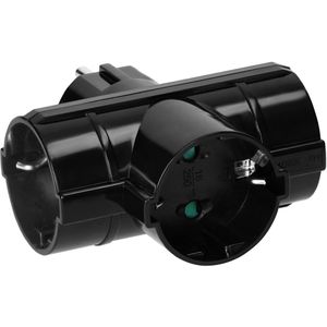 Orno Steckdosenadapter AE-13184, schwarz, 3-fach Schuko bis 3680 Watt