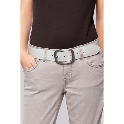Ledergürtel SOCCX, Damen, Gr. 95, weiß, Leder, unifarben, Gürtel Ledergürtel, mit allergikerfreundlichem Verschluss