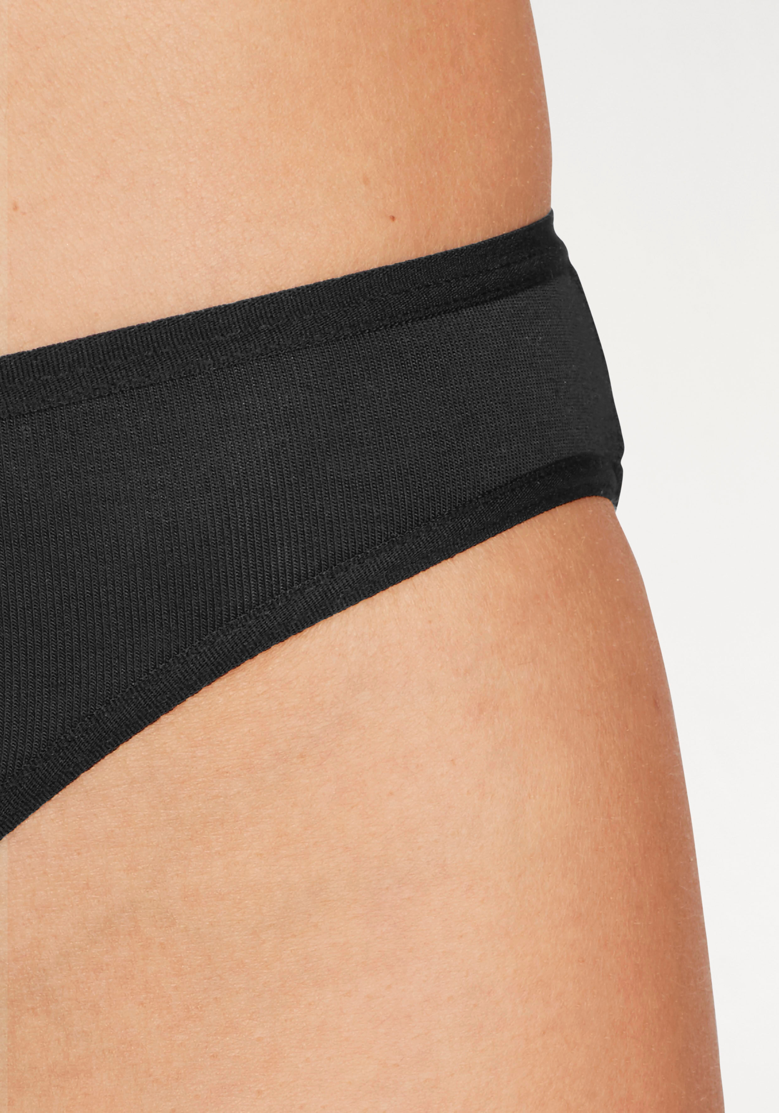 Bikinislip LASCANA "aus hochwertiger Modal-Qualität", Damen, Gr. 36/38, schwarz, Obermaterial: 94% Modal (TENCEL™), 6% Elasthan, unifarben, körpernah, Unterhosen Bikinislip schwarz 36/38