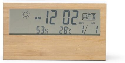 Station météo personnalisable en ABS et bambou Cronos blanc TAILLE UNIQUE ADULTE