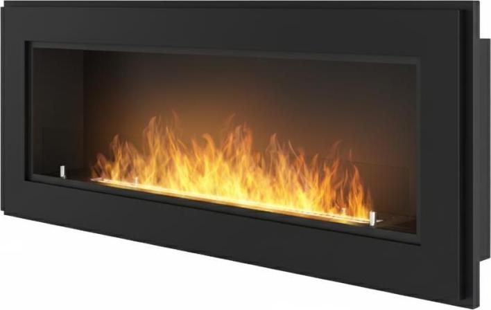 Frame 1200 SimpleFire Einbau-Bioethanolkamin mit Glas - Mattschwarz