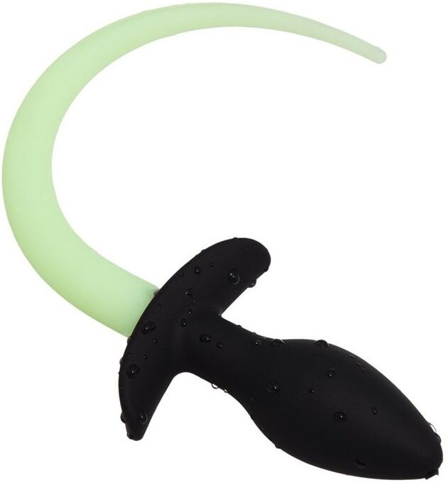 Kinky Puppy Plug Queue de chien phosphorescente Luminous Puppy 8 x 3.2cm Vert Fluo