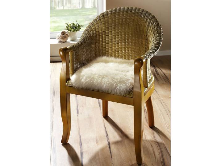 Merino-Lammfell-Sitzauflage in Tierform, Beige