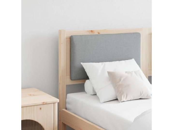 RJPLMFV Kopfteil Braun Massivholz Kiefer Matte Oberfläche, hellgraue Spanplattenrückwand, atmungsaktives Design, pflegeleicht