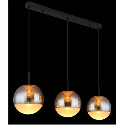Globo, Pendelleuchte, Severin LED Hängeleuchte 20W Warmweiss Schwarz Matt, Metall Ø25cm 16057-3H (1028 lm)