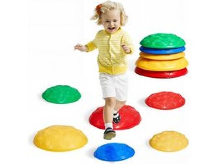 VEVOR Balance-Trittsteine für Kinder, 6er-Set, bis zu 100 kg, Hindernisparcours-Koordinationsspiel-Spielzeug zum Spielen im Innen- oder Außenbereich, Stapelsteine, Balancespiel für Kinder ab 3 Jahren