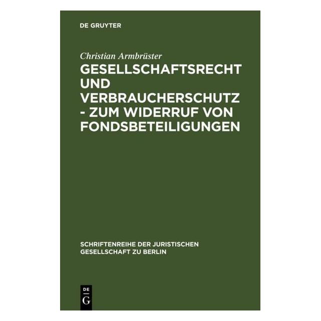 De Gruyter Armbrüster,C.:Gesellschaftsrecht u.Verb (Deutsch, Hardcover, Christian Armbrüster) (67987137)