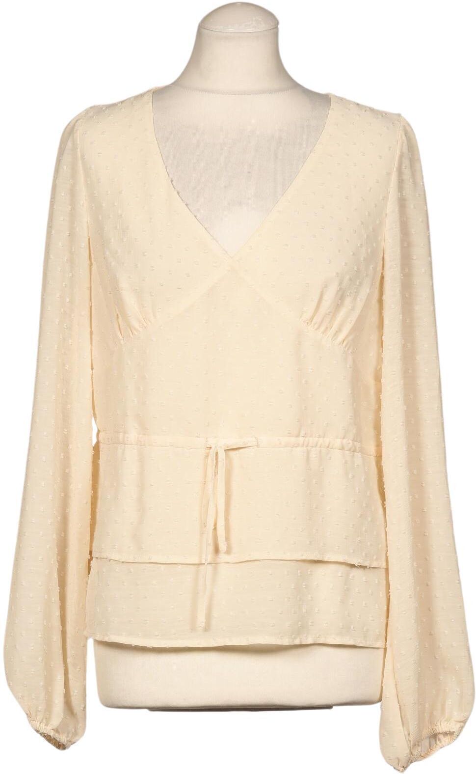 Karo Kauer Damen Bluse, Cremeweiß, Gr. EU 38, Synthetik - Second Hand
