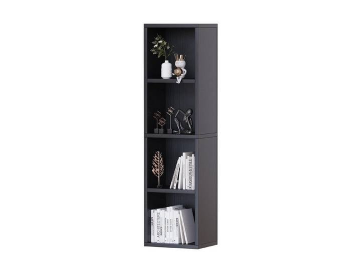 LuxusKollektion Standregal Standregal 4 Ebenen Schwarz 30x24x117cm, 1-tlg.