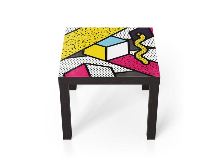 DEQORI Couchtisch 'Geometrie in Farbe', Glas Beistelltisch Glastisch modern