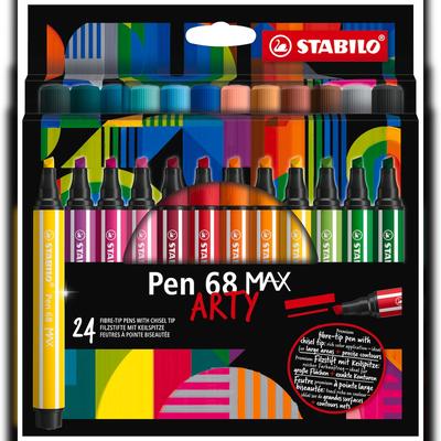STABILO 24 Filzstifte mit Keilspitze Pen 68 MAX ARTY