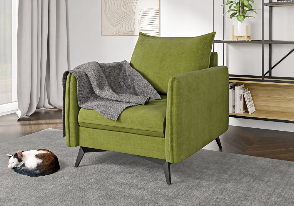 S-Style Fauteuil en microfibre vert 74x91x86 cm Vert 91x86x74cm