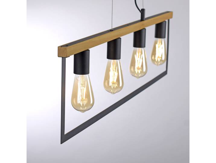 JUST LIGHT Pendelleuchte PILON , schwarz, 4, 1 Stk., Leuchten, ExklusiveE27, Pendelleuchte