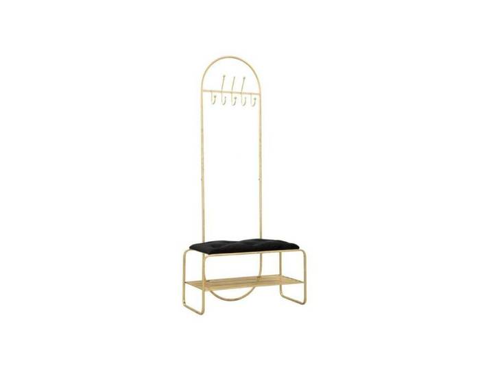 Meuble d'Entrée Avec Banc  Porte-Manteau  180cm Or & Noir