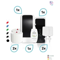 KOMPLETT-SET Toilettenkabine: Toilettenpapierspender + SENSOR Sitzreinigung + Reinigungsschaum + Füllmittel
