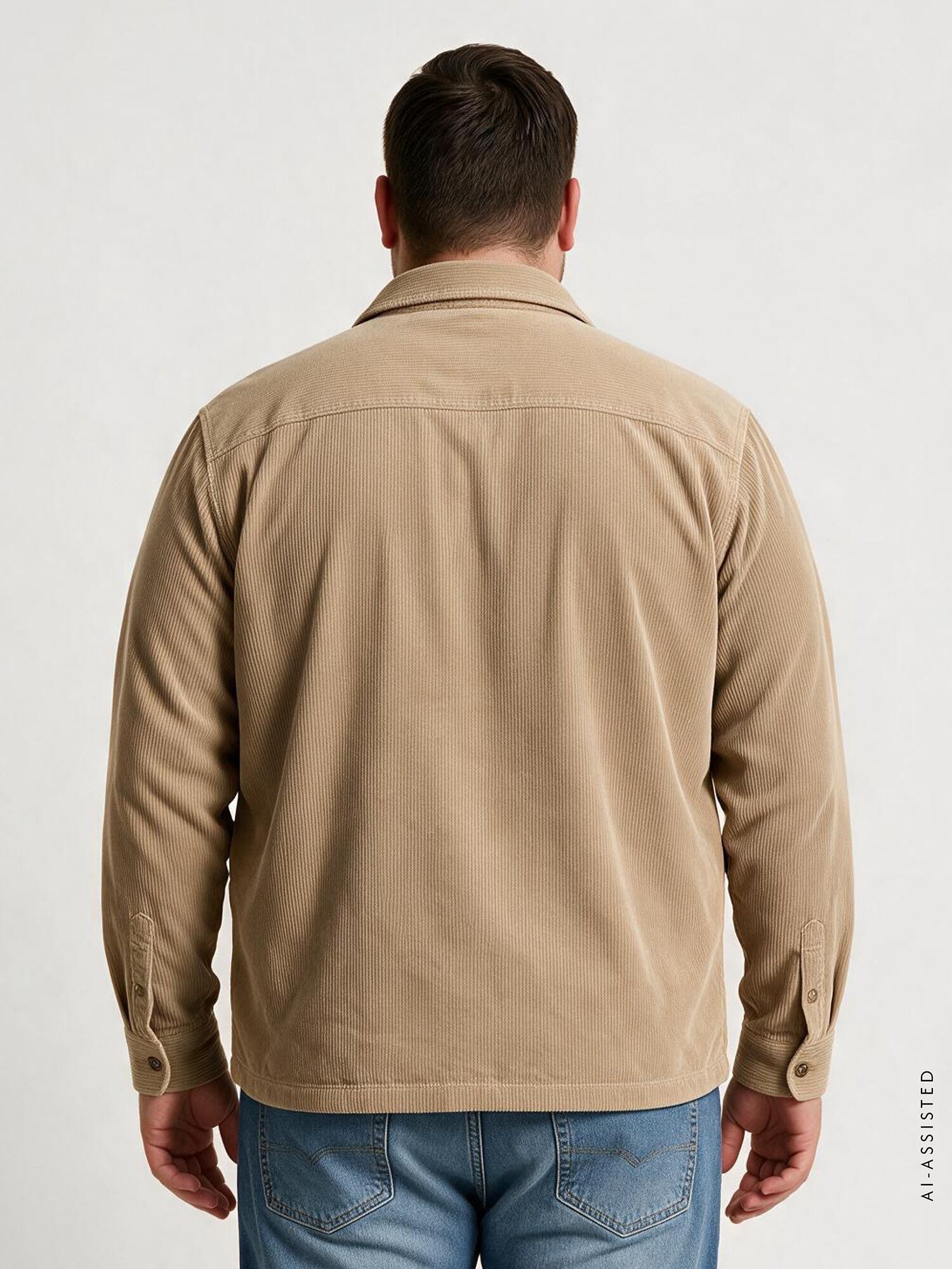 Langarmhemd LERROS "Maskulines Cordhemd mit Stretchanteil in großen Größen", Herren, Gr. 4XL, extraweit, beige (gravel beige), 98% Baumwolle, 2% Elasthan, Hemden Langarmhemd