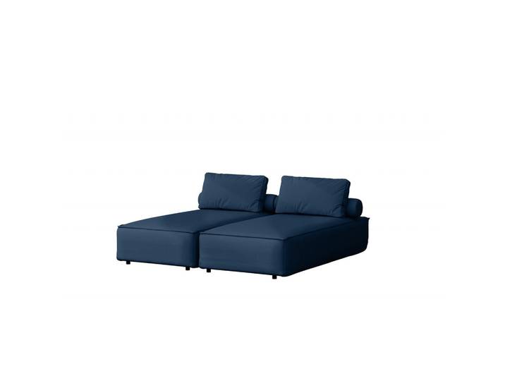Kaiser Möbel Gartenchaiselongue Doppelter Malibu Marineblau, Blau, Holz, 180x73x194 cm, Gartenmöbel, Gartenliegen