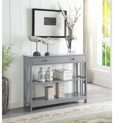 Convenience Concepts Mission 1 Drawer Console Table with Shelves