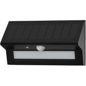ChiliTec Wandleuchte 24003, aus Kunststoff, für außen (IP44), Solarbetrieb, mit Bewegungsmelder, schwarz, warmweiß, mit LED