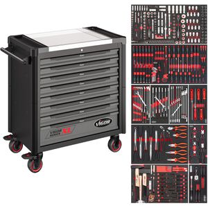 Vigor Werkzeugwagen Series XL, V4481/416, 416-teilig, schwarz / grau, 8 Schubladen