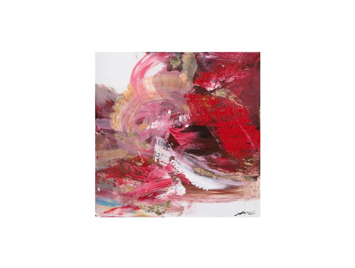 Handgemaltes Bild „Vibrant in red“ 80 x 80 cm Rot, Rosa Crea Collection