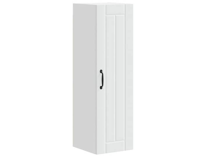 Armoire de cuisine moderne - - Blanc - 30x31x100 cm - Bois d'ingénierie - Rangement mural - Poignée noire
