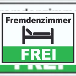 HB-Druck Fremdenzimmer FREI Aufkleber Zimmer Frei A0 (841x1189mm)