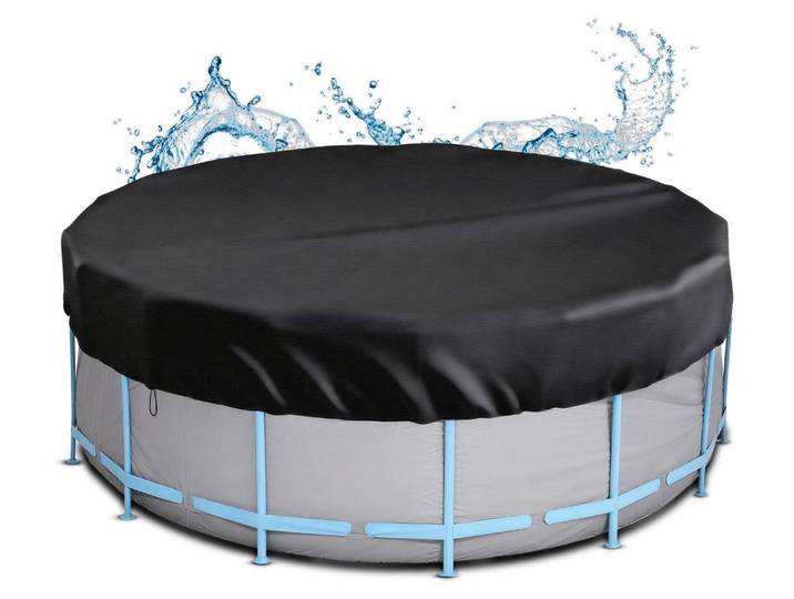Poolabdeckung Rund Ø244 cm Wasserdicht Staubdicht UV Beständig mit Kordelzug