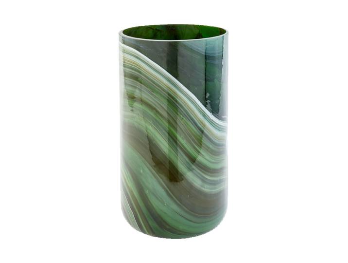 Mundgeblasene, grosse Design Vase „Marbled“ Jadegrün Pols Potten